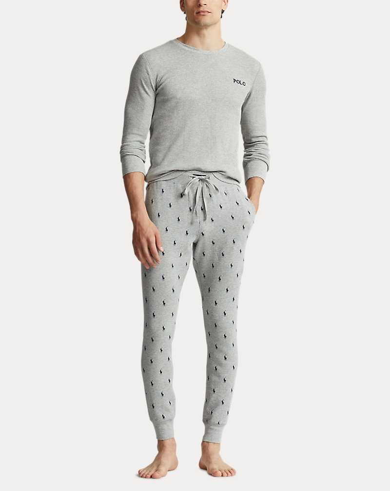 Ropa De Dormir Ralph Lauren Waffle-Knit Crewneck Sleep Hombre Andover Heather | WYOPLVC-68 - vista 2