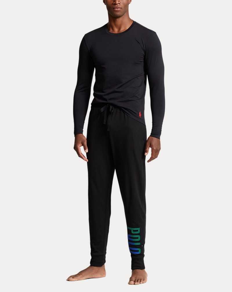 Ropa De Dormir Ralph Lauren Wicking Stretch Crewneck Undershirt Hombre Negros | FSAILHC-17 - vista 2