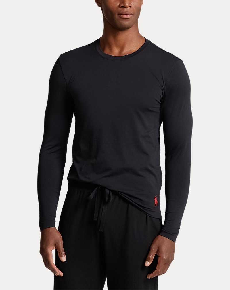 Ropa De Dormir Ralph Lauren Wicking Stretch Crewneck Undershirt Hombre Negros | FSAILHC-17 - vista 3