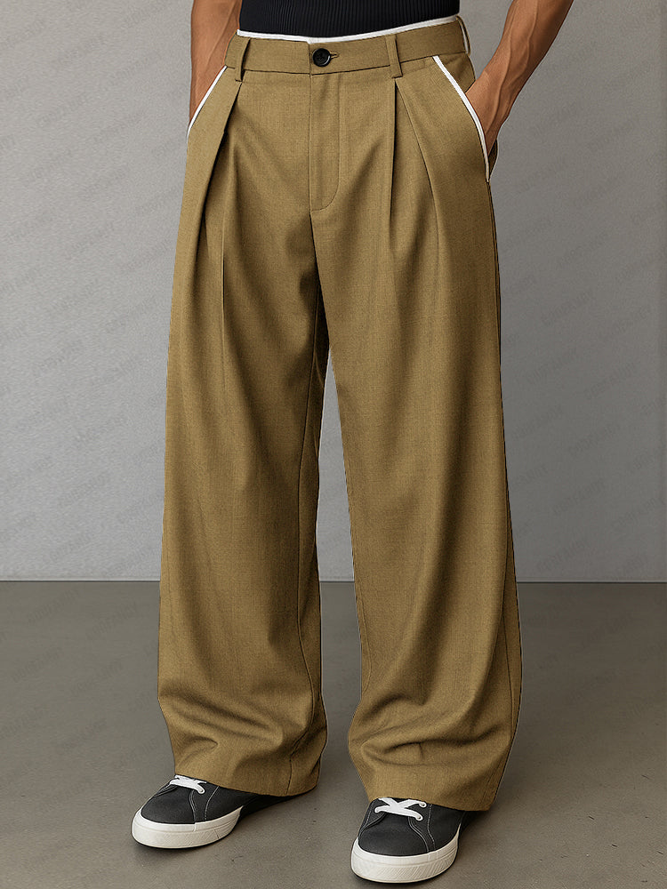 Pantalón Modern Contrast Trim Straight Cut