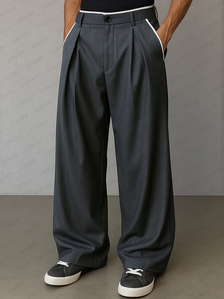 Pantalón Modern Contrast Trim Straight Cut