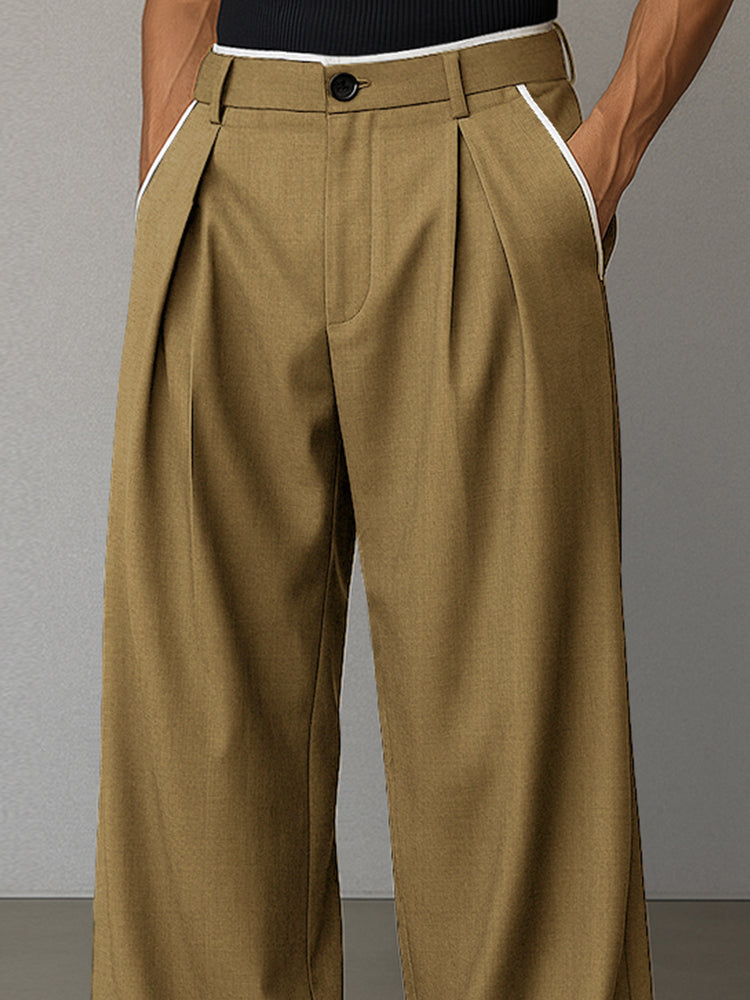 Pantalón Modern Contrast Trim Straight Cut