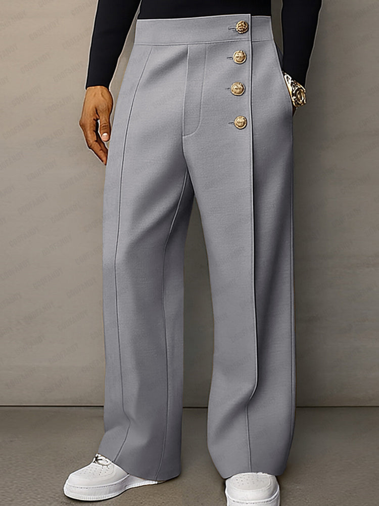 Pantalón casual Refined Button Detail Suit