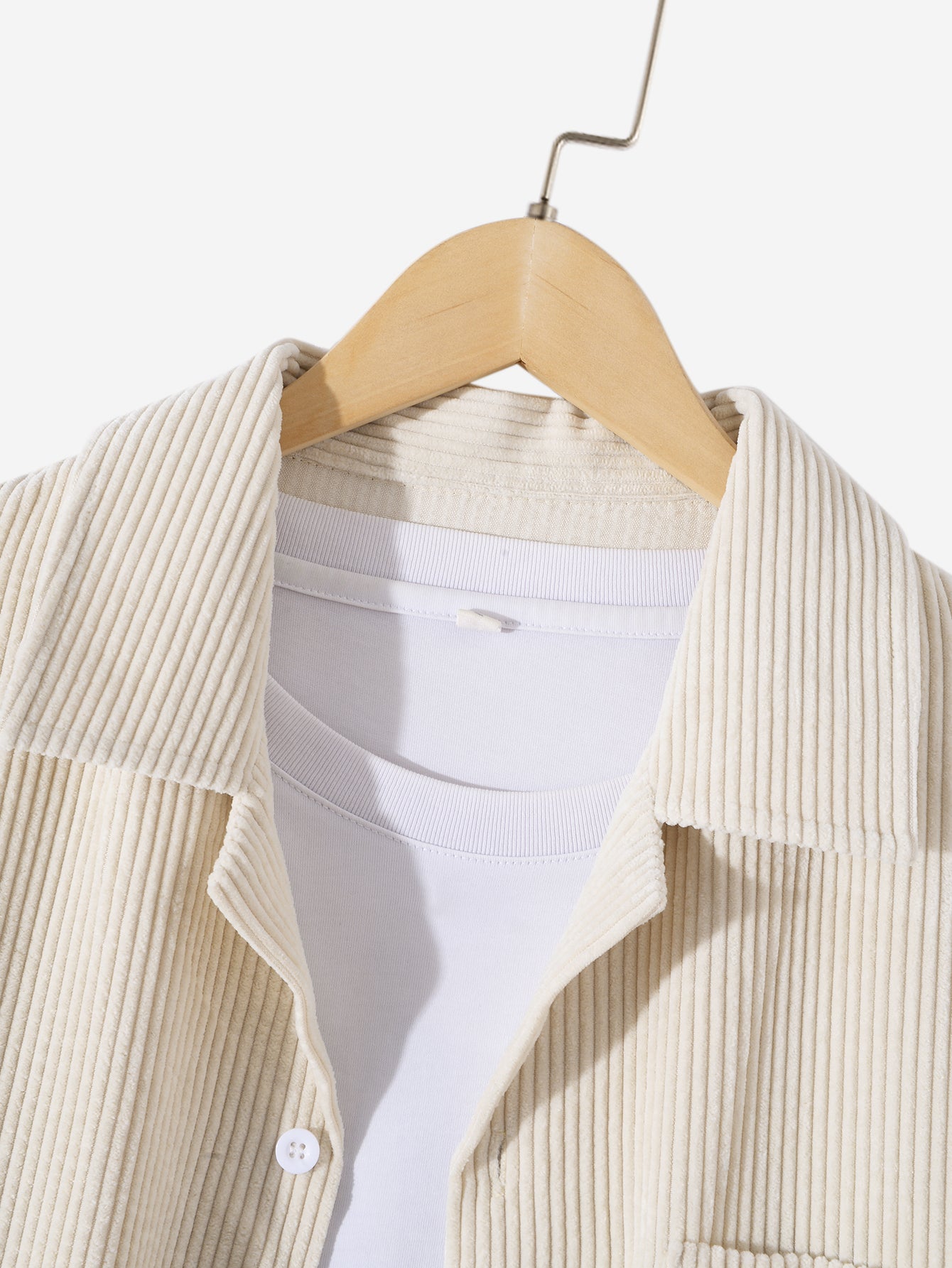 Camisa de manga larga Corduroy Revere Collar
