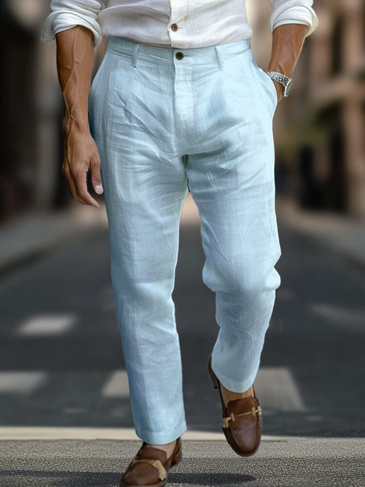 Pantalón Essential Regular Fit de algodón de lino