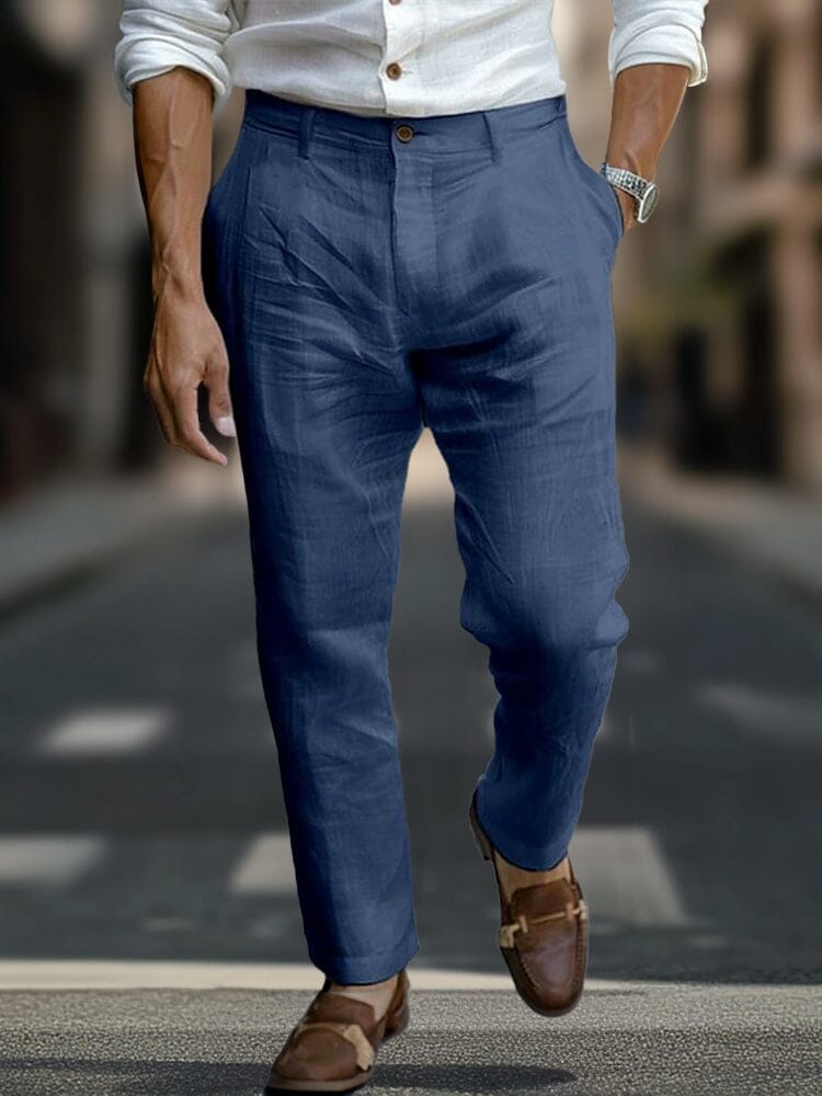 Pantalón Essential Regular Fit de algodón de lino