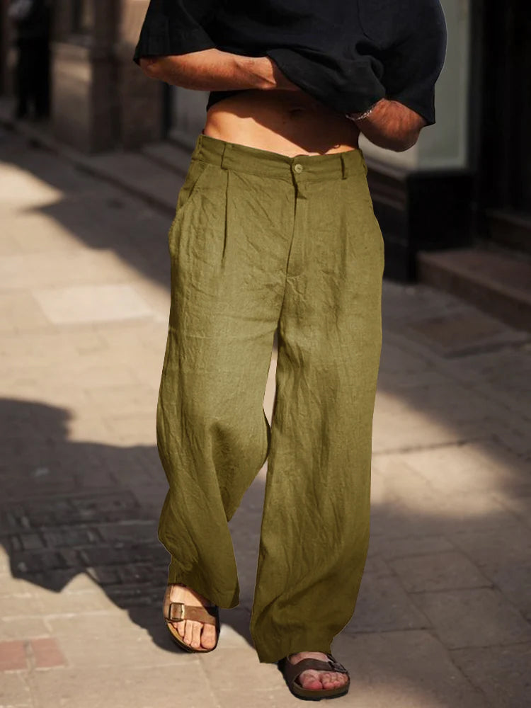 Pantalón Comfort Fit de algodón Straight