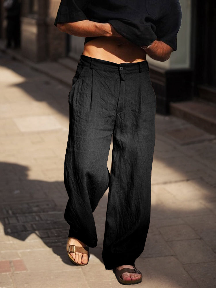 Pantalón Comfort Fit de algodón Straight