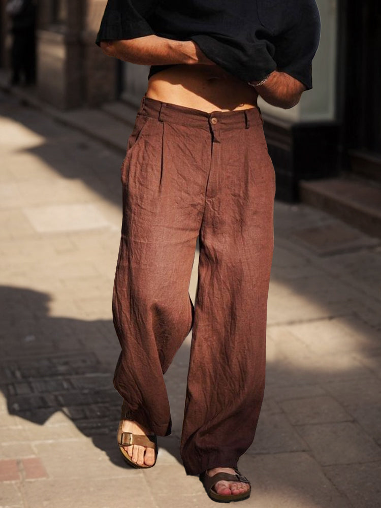 Pantalón Comfort Fit de algodón Straight