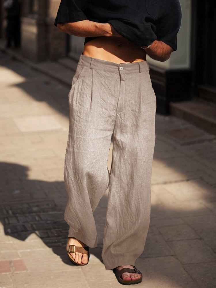 Pantalón Comfort Fit de algodón Straight