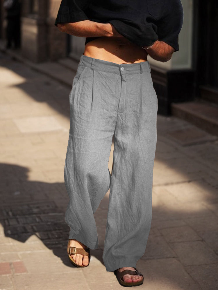Pantalón Comfort Fit de algodón Straight