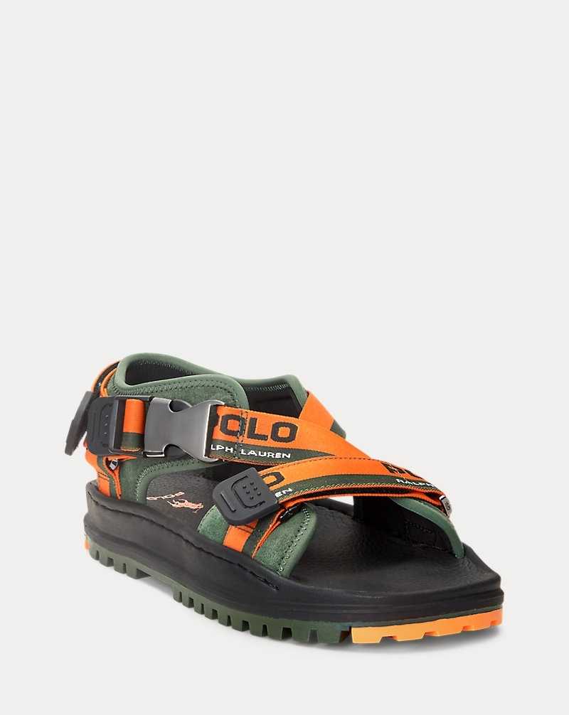 Sandalias Ralph Lauren Adventure Suede Hombre Green/Orange | EJHFRQG-54 - vista 2