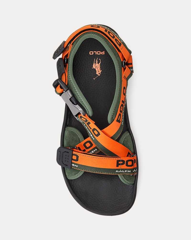 Sandalias Ralph Lauren Adventure Suede Hombre Green/Orange | EJHFRQG-54 - vista 4