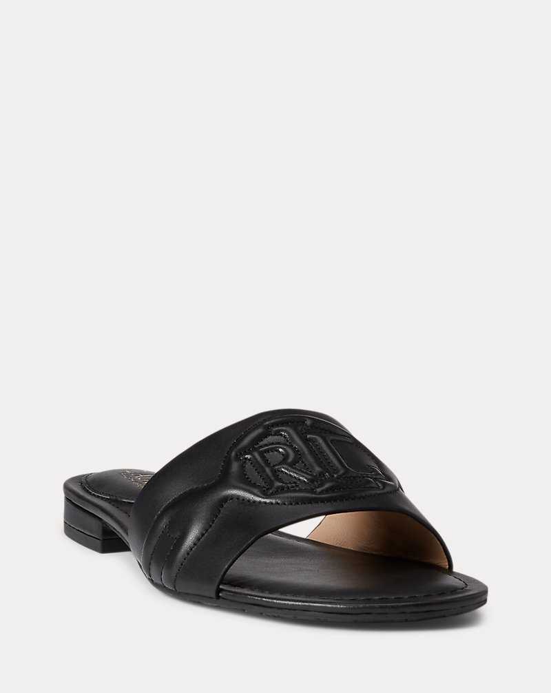 Sandalias Ralph Lauren Alegra III Leather Mujer Negros | XNHSMKE-96 - vista 2