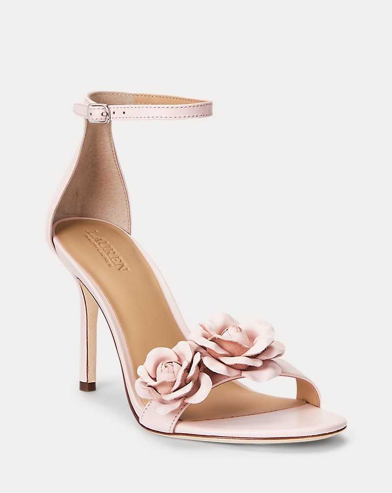 Sandalias Ralph Lauren Allie Floral-Trim Nappa Leather Mujer Rosas | WMGLBTN-61 - vista 2