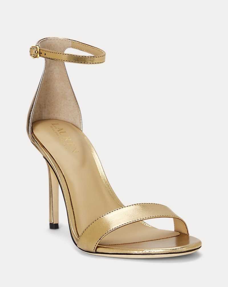 Sandalias Ralph Lauren Allie Metallic Nappa Leather Mujer Soft Bronze | IPXMNBL-05 - vista 2