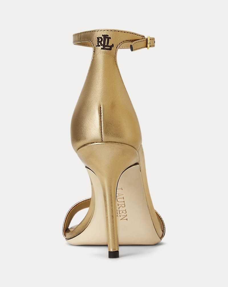 Sandalias Ralph Lauren Allie Metallic Nappa Leather Mujer Soft Bronze | IPXMNBL-05 - vista 3