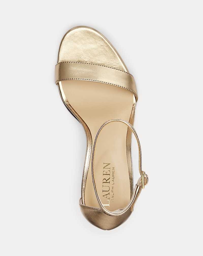 Sandalias Ralph Lauren Allie Metallic Nappa Leather Mujer Soft Bronze | IPXMNBL-05 - vista 4
