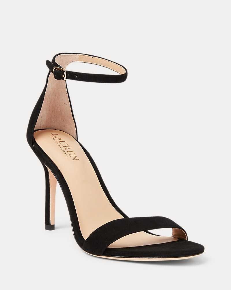 Sandalias Ralph Lauren Allie Suede Mujer Negros | PIEWQNH-58 - vista 2