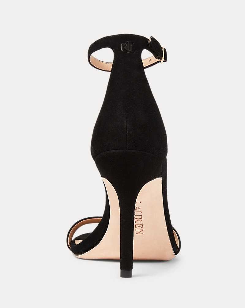 Sandalias Ralph Lauren Allie Suede Mujer Negros | PIEWQNH-58 - vista 3