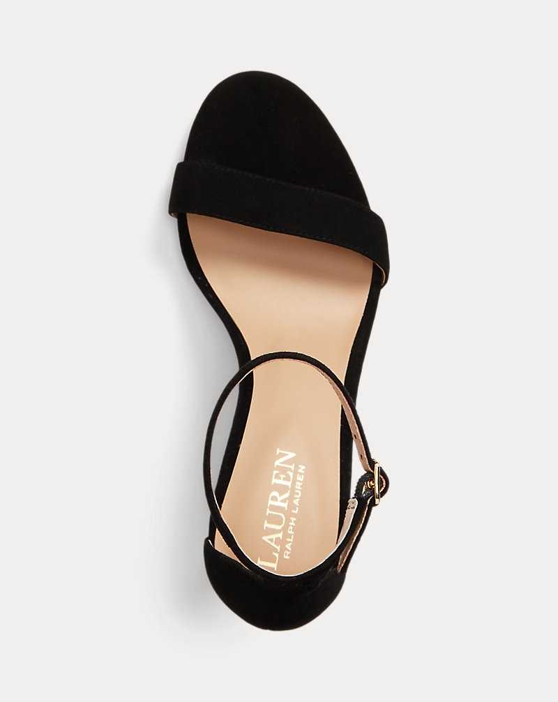 Sandalias Ralph Lauren Allie Suede Mujer Negros | PIEWQNH-58 - vista 4