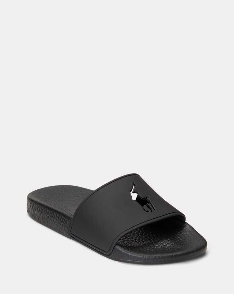 Sandalias Ralph Lauren Big Pony Mujer Negros | PZBTYEW-84 - vista 2