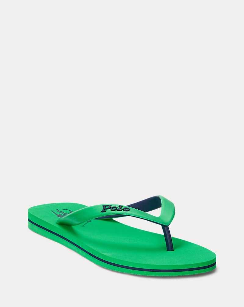 Sandalias Ralph Lauren Bolt Big Pony Flip-Flop Mujer Green/navy | DNIWQCO-57 - vista 2