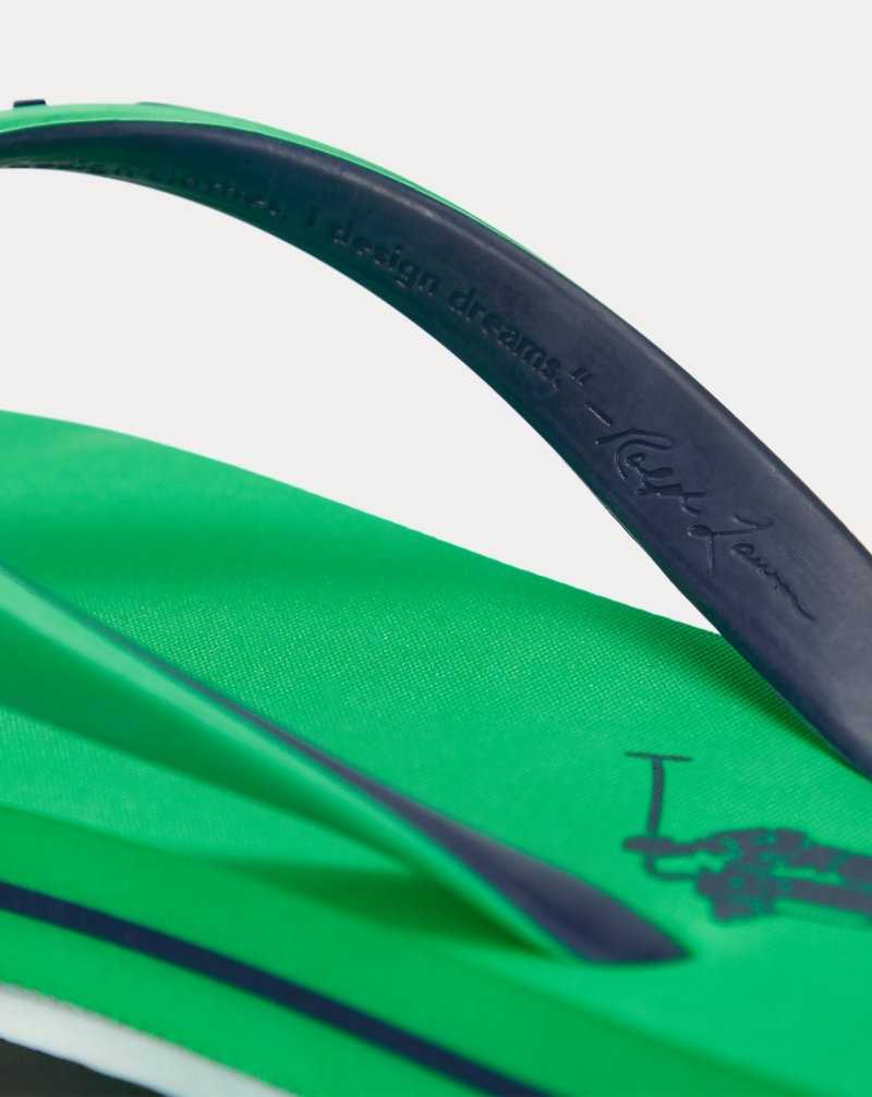 Sandalias Ralph Lauren Bolt Big Pony Flip-Flop Mujer Green/navy | DNIWQCO-57 - vista 5