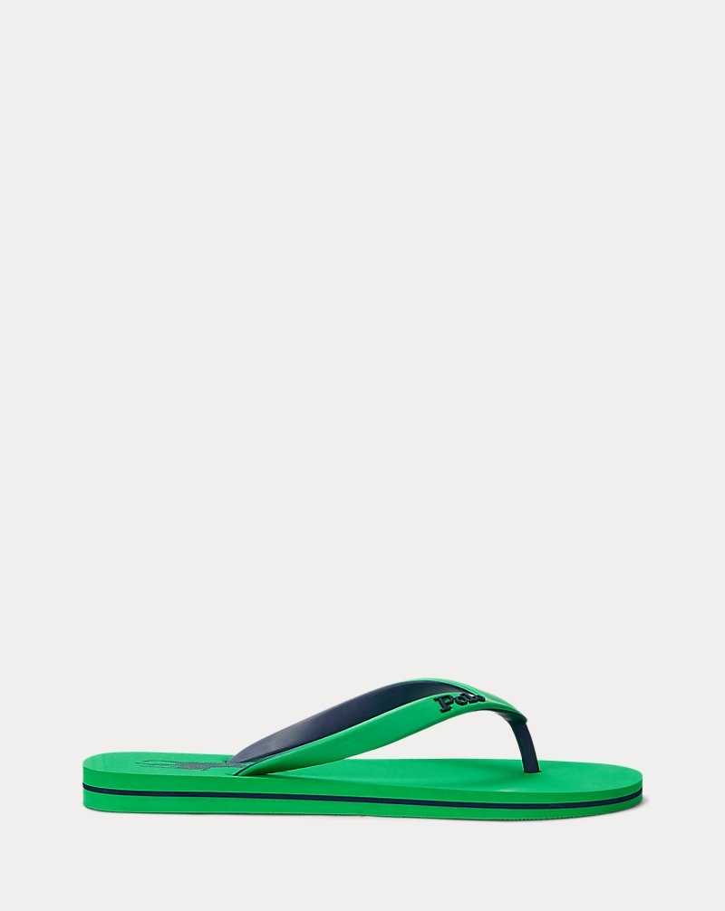 Sandalias Ralph Lauren Bolt Big Pony Flip-Flop Mujer Green/navy | DNIWQCO-57 - vista 1