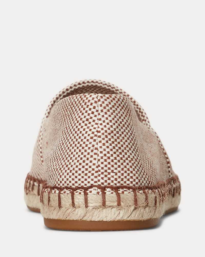 Sandalias Ralph Lauren Cameryn III Canvas Leather Mujer Ntrl/Deep Sddl Tn/Deep Sd | QGJCPEM-05 - vista 3