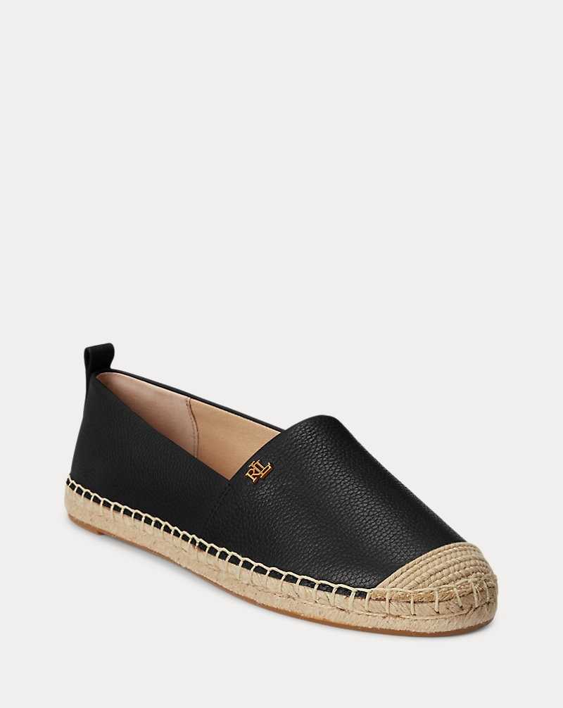 Sandalias Ralph Lauren Cameryn IV Tumbled Leather Mujer Negros | BJUKWVX-15 - vista 2