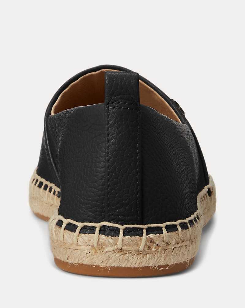 Sandalias Ralph Lauren Cameryn IV Tumbled Leather Mujer Negros | BJUKWVX-15 - vista 3