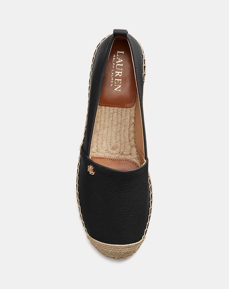 Sandalias Ralph Lauren Cameryn IV Tumbled Leather Mujer Negros | BJUKWVX-15 - vista 4