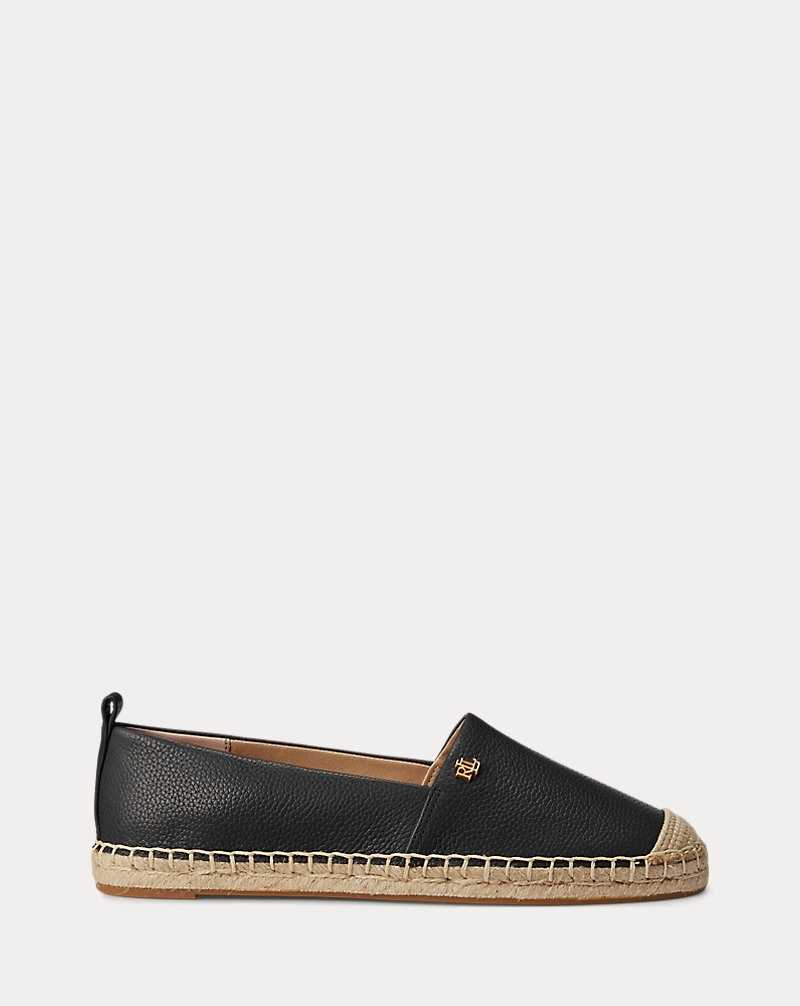 Sandalias Ralph Lauren Cameryn IV Tumbled Leather Mujer Negros | BJUKWVX-15 - vista 1