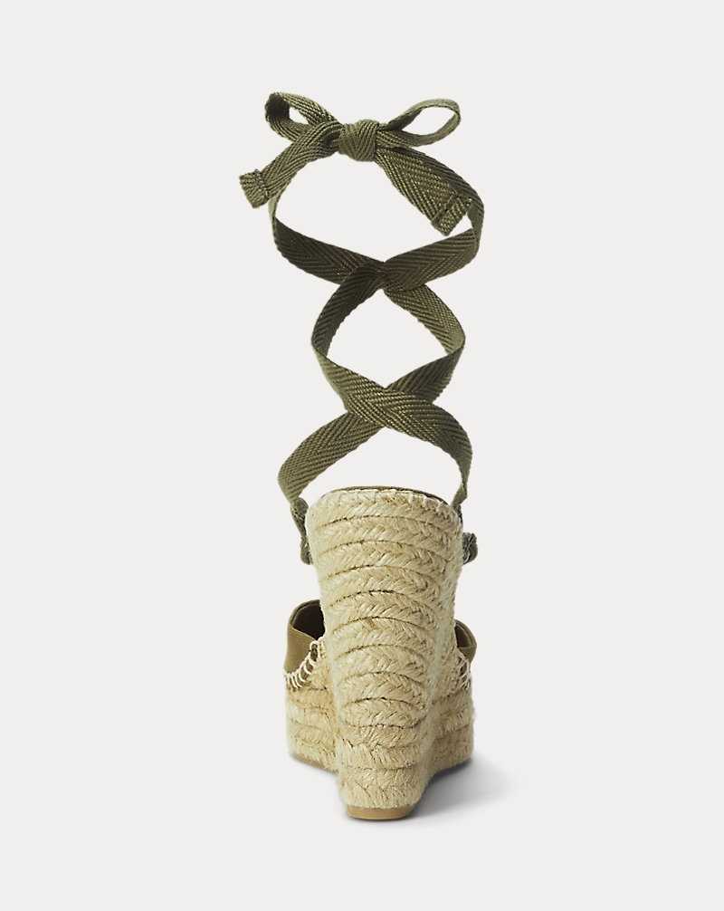 Sandalias Ralph Lauren Canvas Wedges Mujer Military | YELZBNS-91 - vista 3
