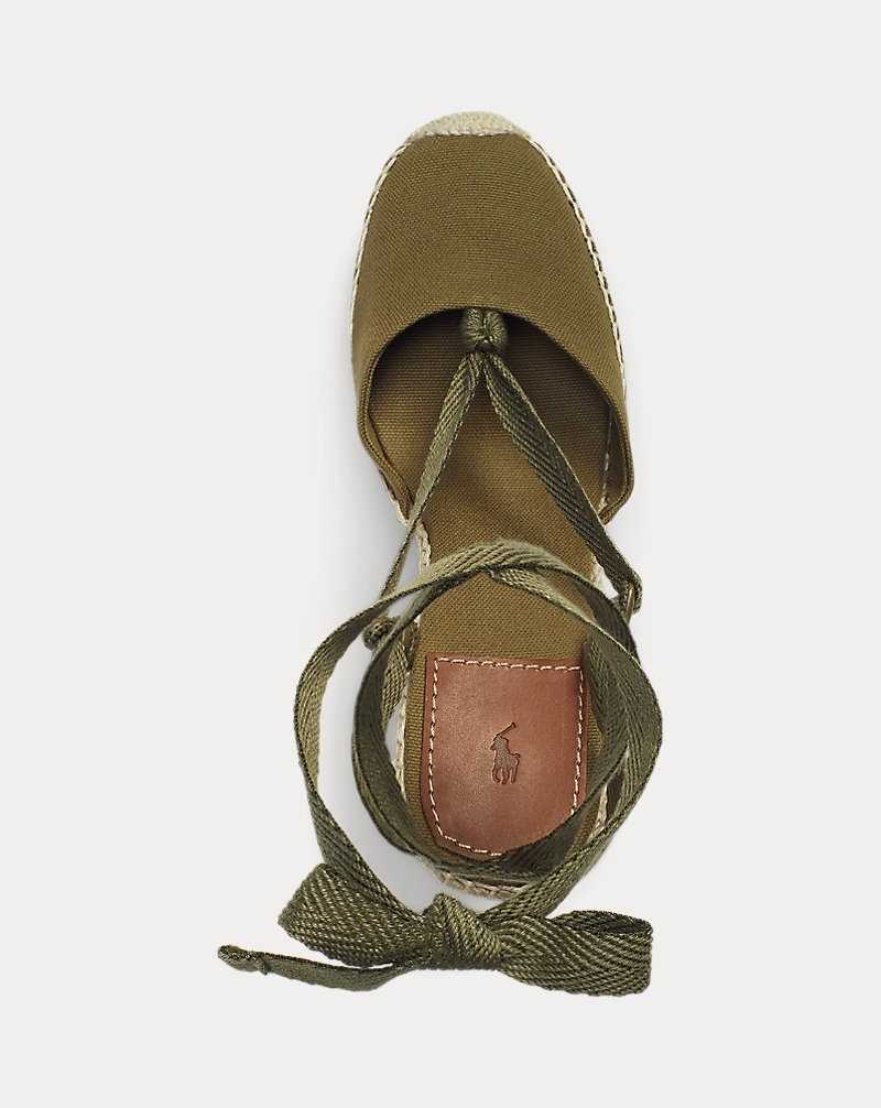 Sandalias Ralph Lauren Canvas Wedges Mujer Military | YELZBNS-91 - vista 4