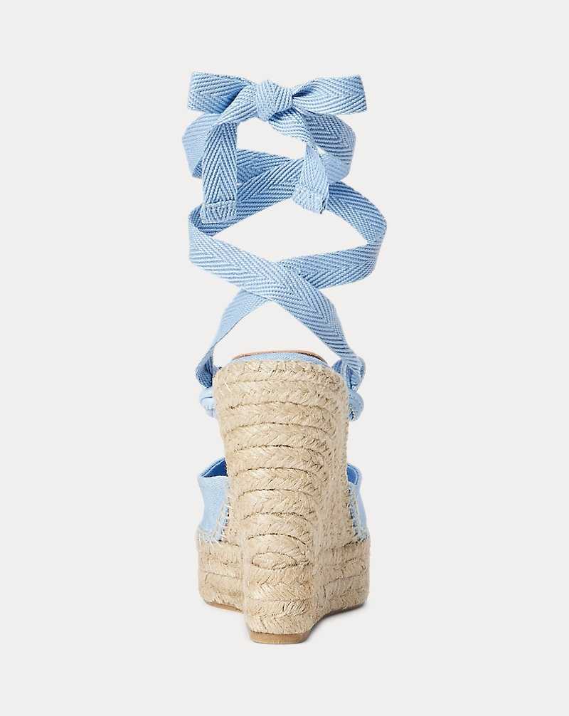 Sandalias Ralph Lauren Canvas Wedges Mujer Azules | GHJCUFP-81 - vista 3