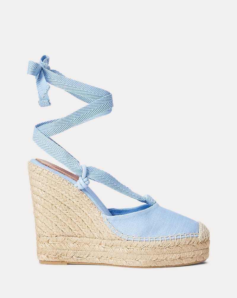 Sandalias Ralph Lauren Canvas Wedges Mujer Azules | GHJCUFP-81 - vista 1