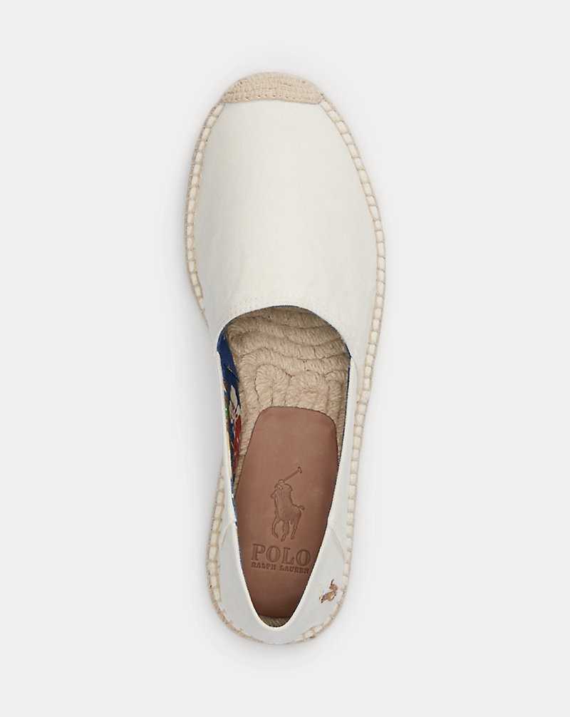 Sandalias Ralph Lauren Cevio Washed Canvas Mujer Creme | BESUITX-10 - vista 4