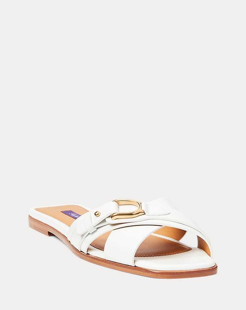 Sandalias Ralph Lauren Eadith Welington Calfskin Mujer Blancos | UMZCQFN-85 - vista 2