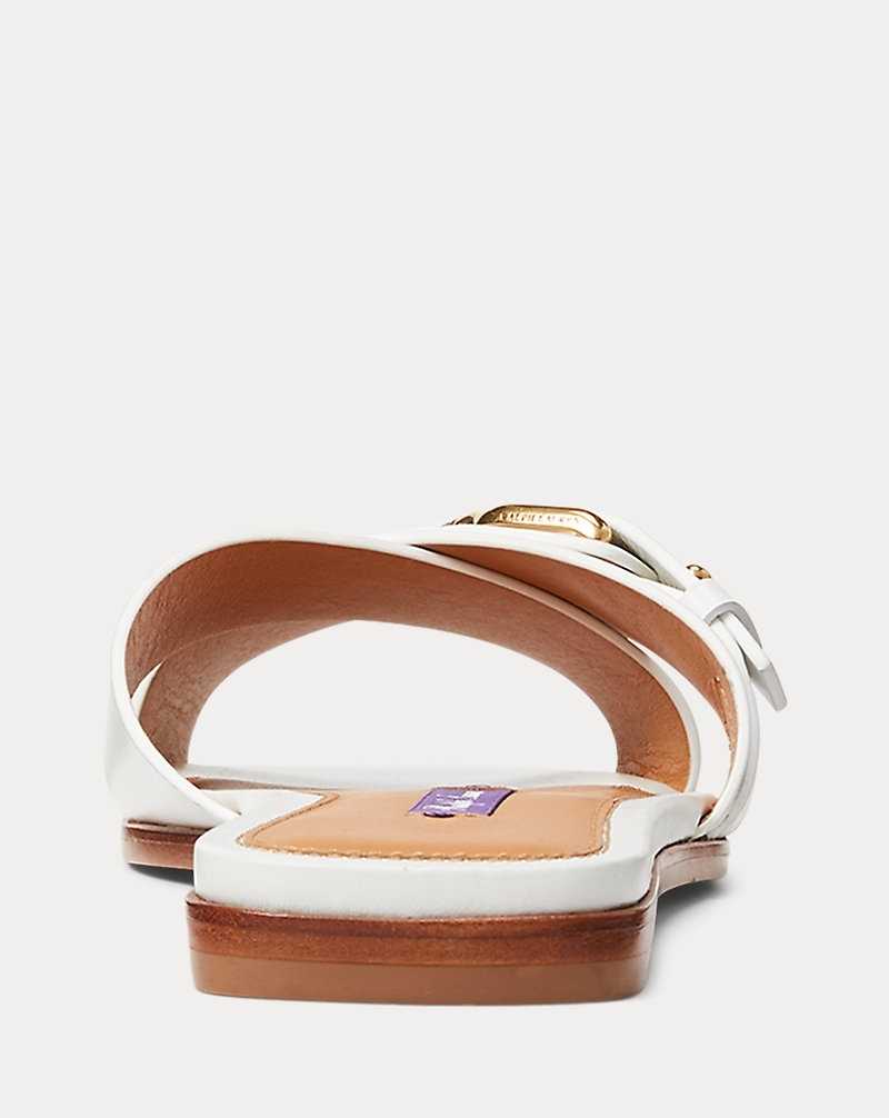 Sandalias Ralph Lauren Eadith Welington Calfskin Mujer Blancos | UMZCQFN-85 - vista 3
