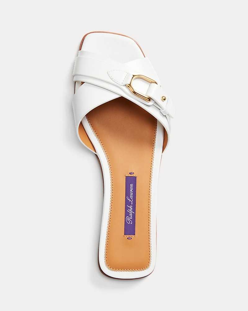 Sandalias Ralph Lauren Eadith Welington Calfskin Mujer Blancos | UMZCQFN-85 - vista 4