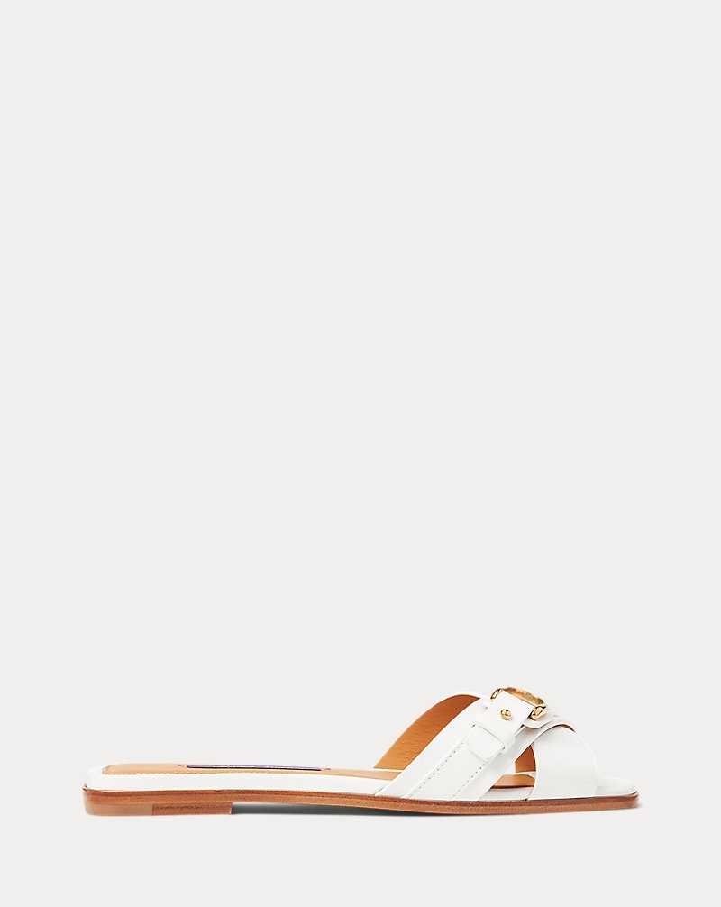 Sandalias Ralph Lauren Eadith Welington Calfskin Mujer Blancos | UMZCQFN-85 - vista 1
