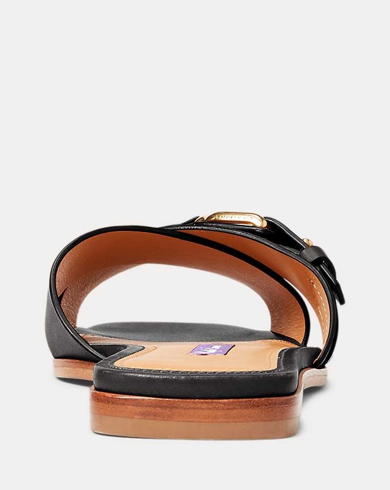 Sandalias Ralph Lauren Eadith Welington Burnished Mujer Negros | JCFHSUW-97 - vista 3