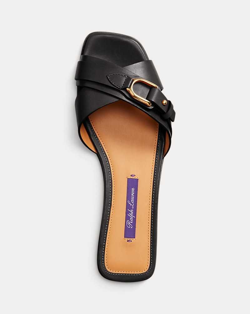 Sandalias Ralph Lauren Eadith Welington Burnished Mujer Negros | JCFHSUW-97 - vista 4