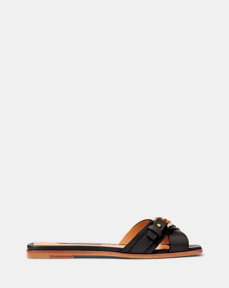 Sandalias Ralph Lauren Eadith Welington Burnished Mujer Negros | JCFHSUW-97 - vista 1
