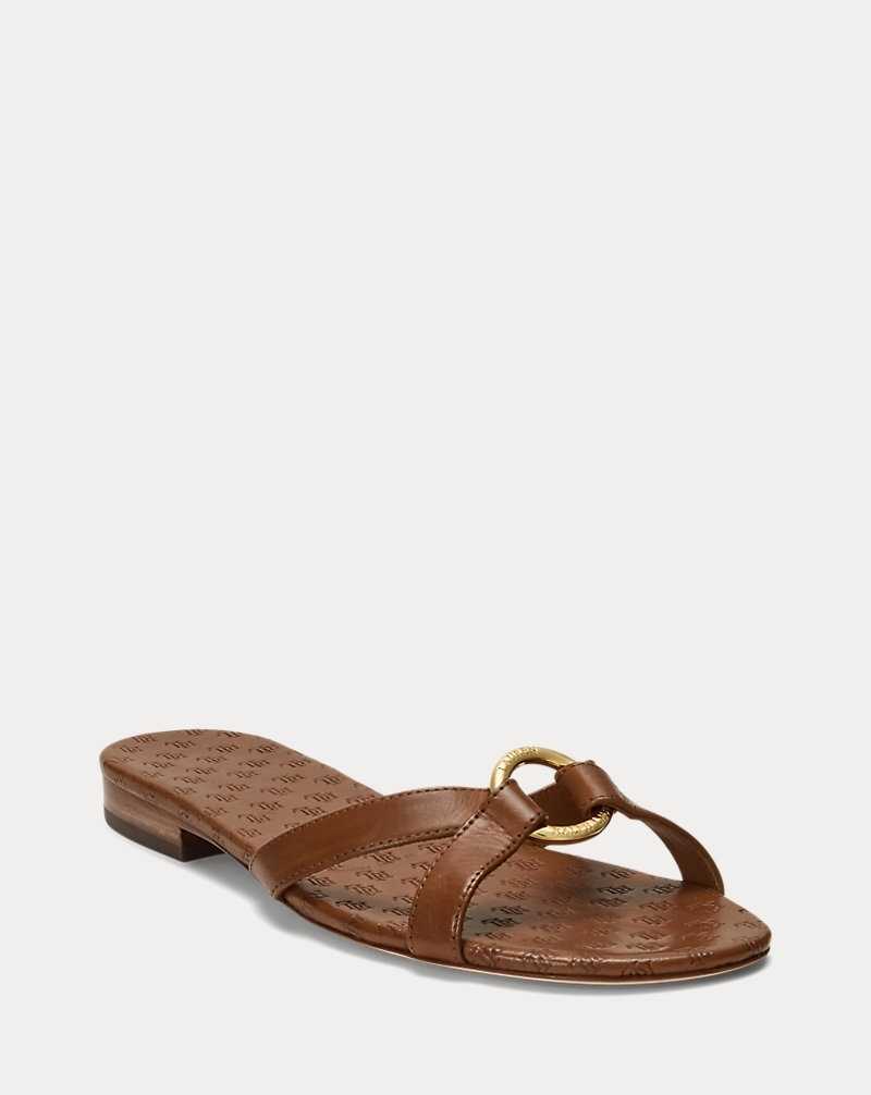 Sandalias Ralph Lauren Emmy Burnished Leather Mujer Azules | VONYZRG-12 - vista 2