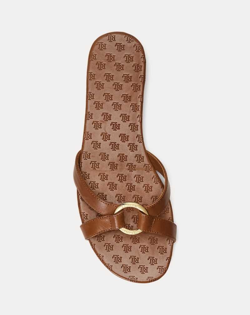 Sandalias Ralph Lauren Emmy Burnished Leather Mujer Azules | VONYZRG-12 - vista 4