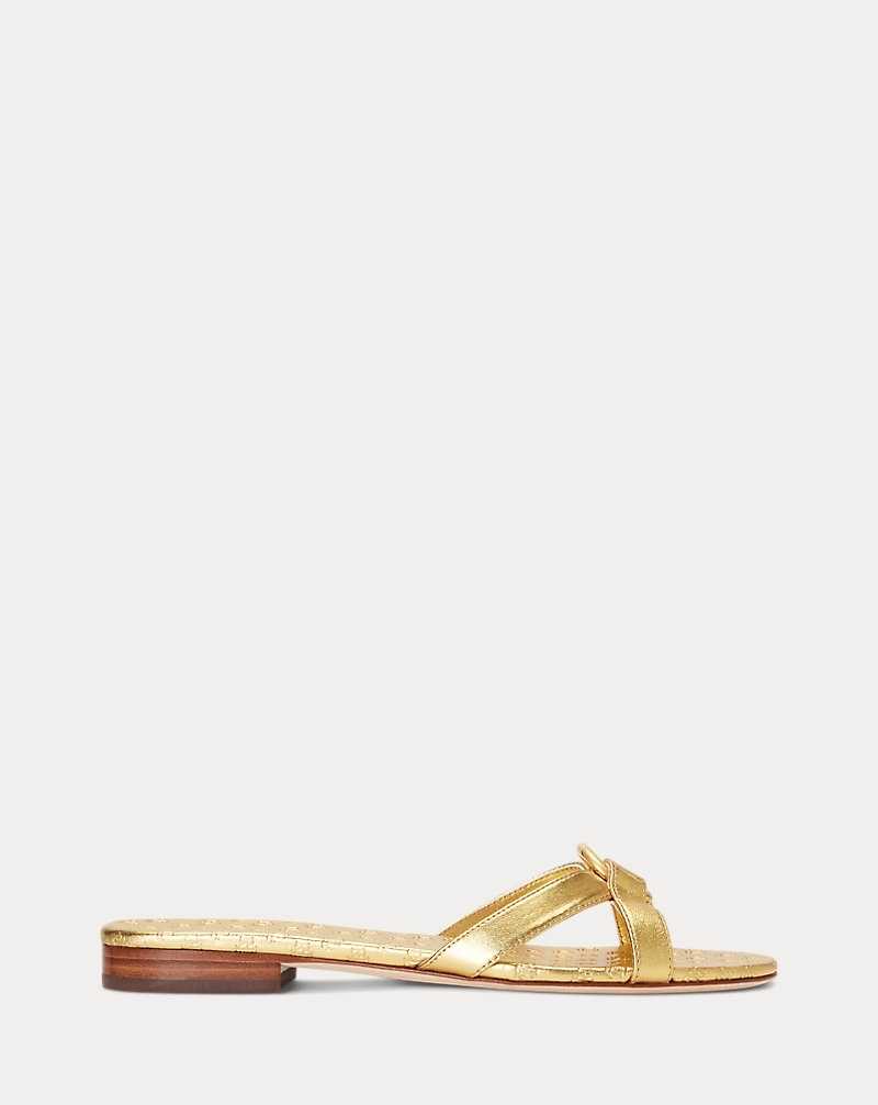 Sandalias Ralph Lauren Emmy Metallic Nappa Leather Mujer Dorados | EXLNCPT-02 - vista 1