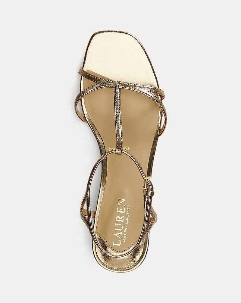 Sandalias Ralph Lauren Fallon Metallic Nappa Leather Mujer Soft Bronze | UCDBPJF-57 - vista 4